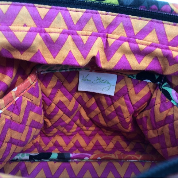 Vera Bradley Ziggy Zinnia Medium Chevron Crescent Tote Bag - Picture 11 of 14